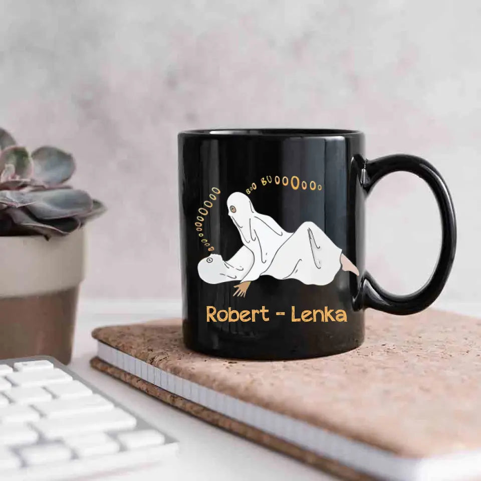 Let's Scare The Neighbors This Halloween - Personalized Black Mug