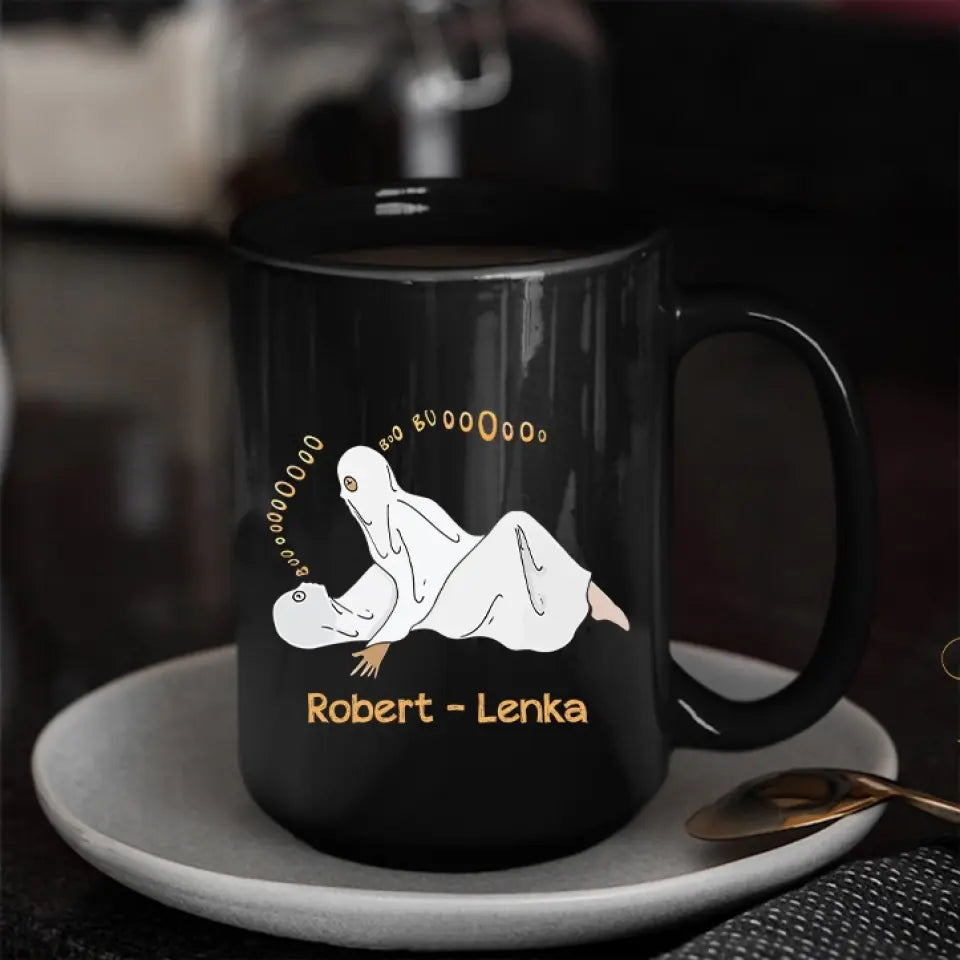 Let's Scare The Neighbors This Halloween - Personalized Black Mug