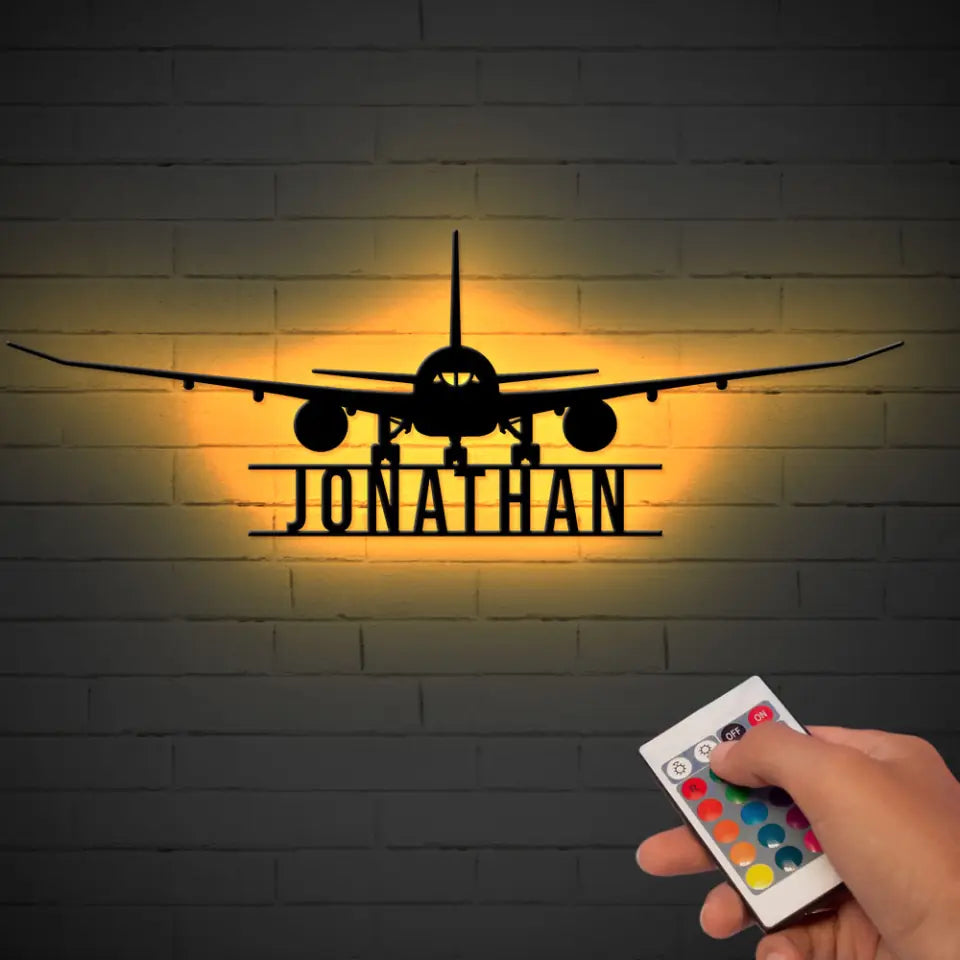 Custom Name Airplane Cut Metal Signs