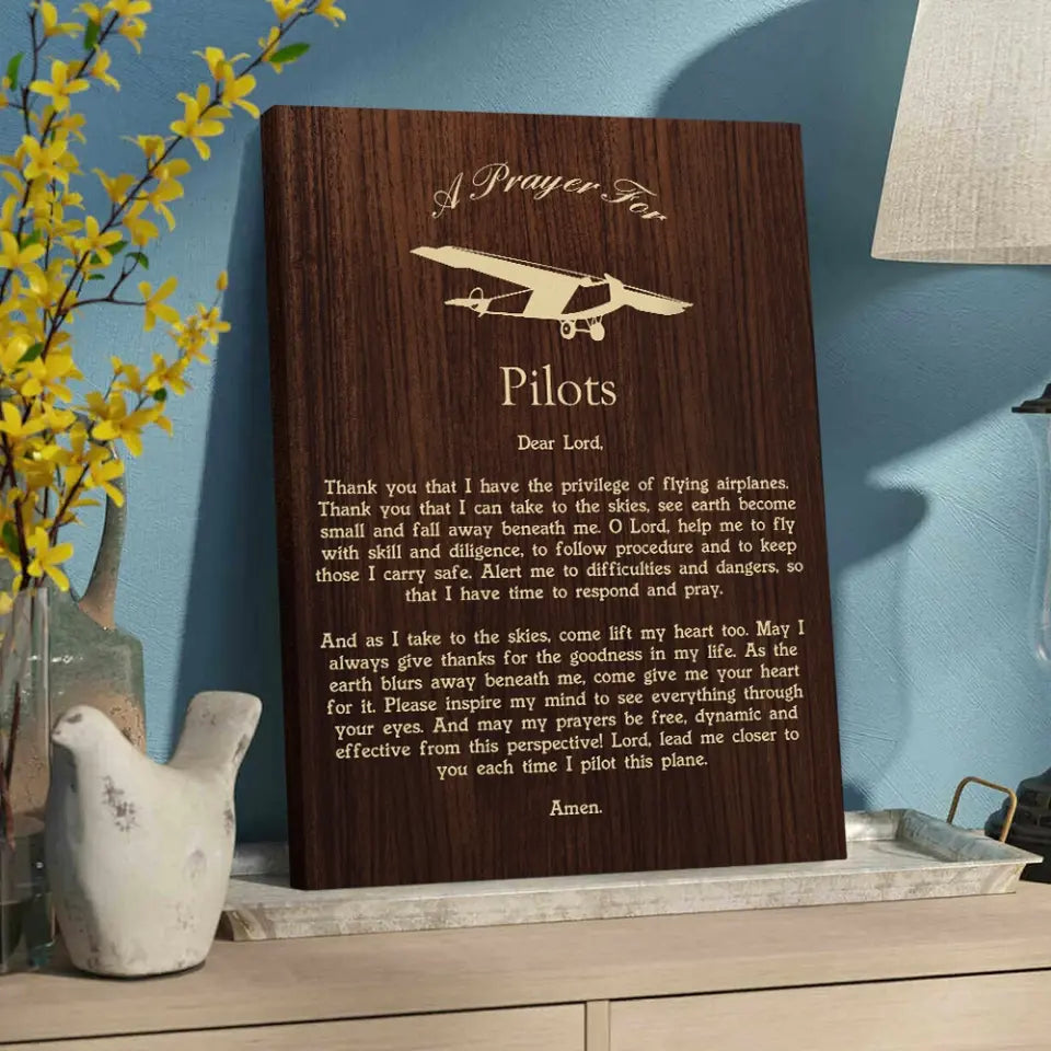 A Prayer For Pilots, Personalized Canvas Poster Wall Art Home Decor, Gift For Pilots | 309IHPLNCA1022
