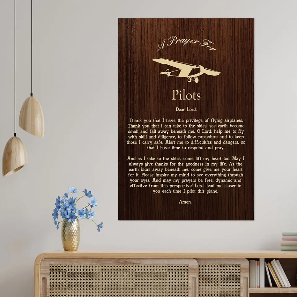 A Prayer For Pilots, Personalized Canvas Poster Wall Art Home Decor, Gift For Pilots | 309IHPLNCA1022
