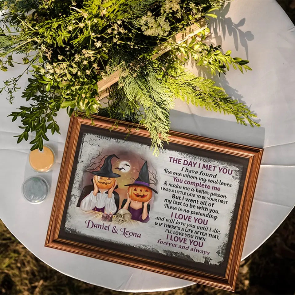 The Day I Met You, Personalized Canvas Poster Wall Art, Halloween Gift For Couple | 309IHPNPCA299