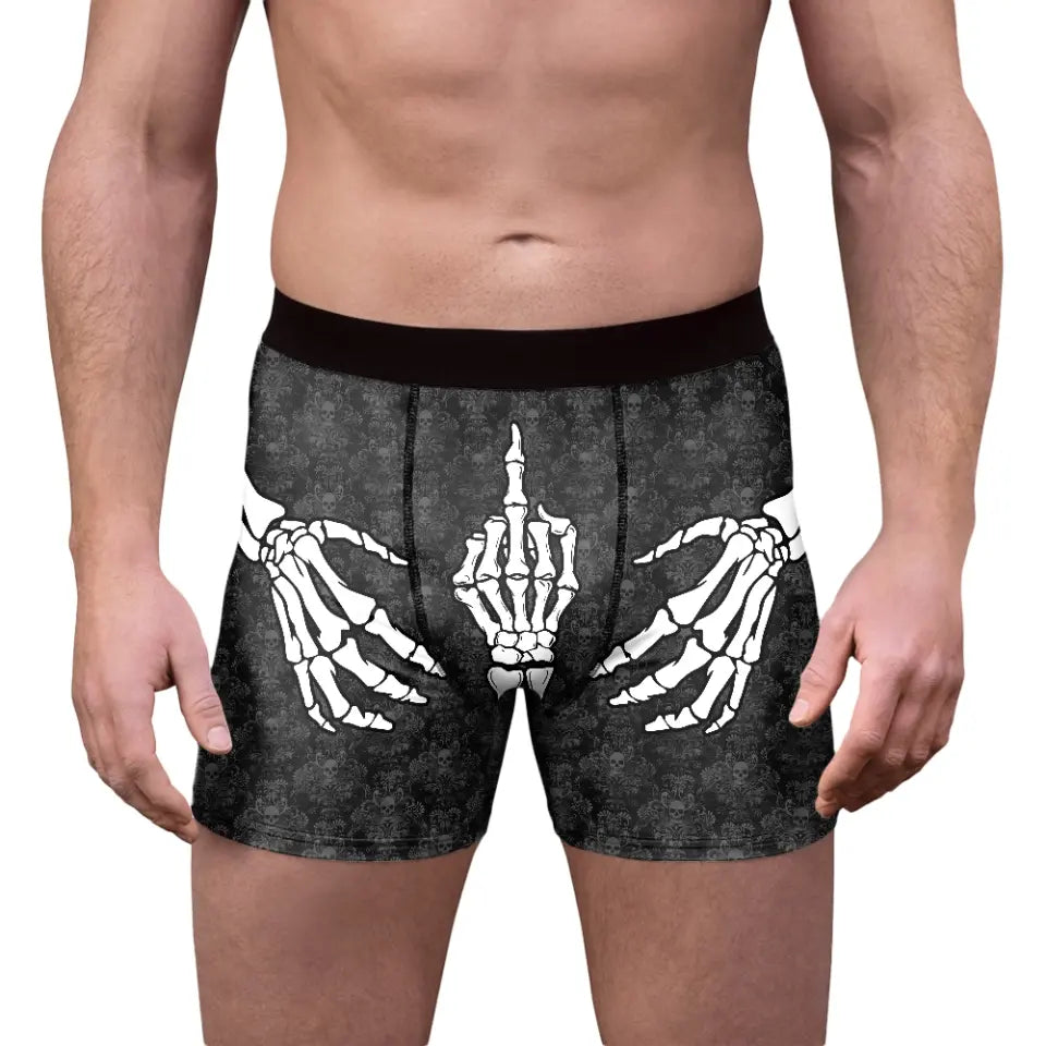 Skeleton Hands – Skull and Bones Underwear – Mens Halloween Boxers - Spooky Gift for Him - Fun Halloween Gifts