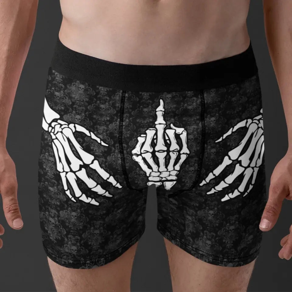 Skeleton Hands – Skull and Bones Underwear – Mens Halloween Boxers - Spooky Gift for Him - Fun Halloween Gifts