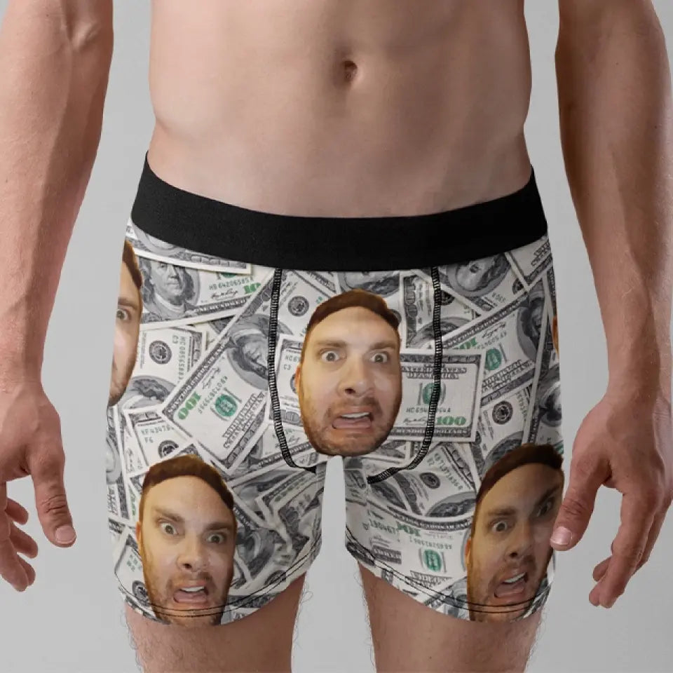 Boxer Brief Underwear with Face - Money
- Upload Face's Image Men's Boxer - Best Gift For Friends funny Gifts - 304IHPNPMB216