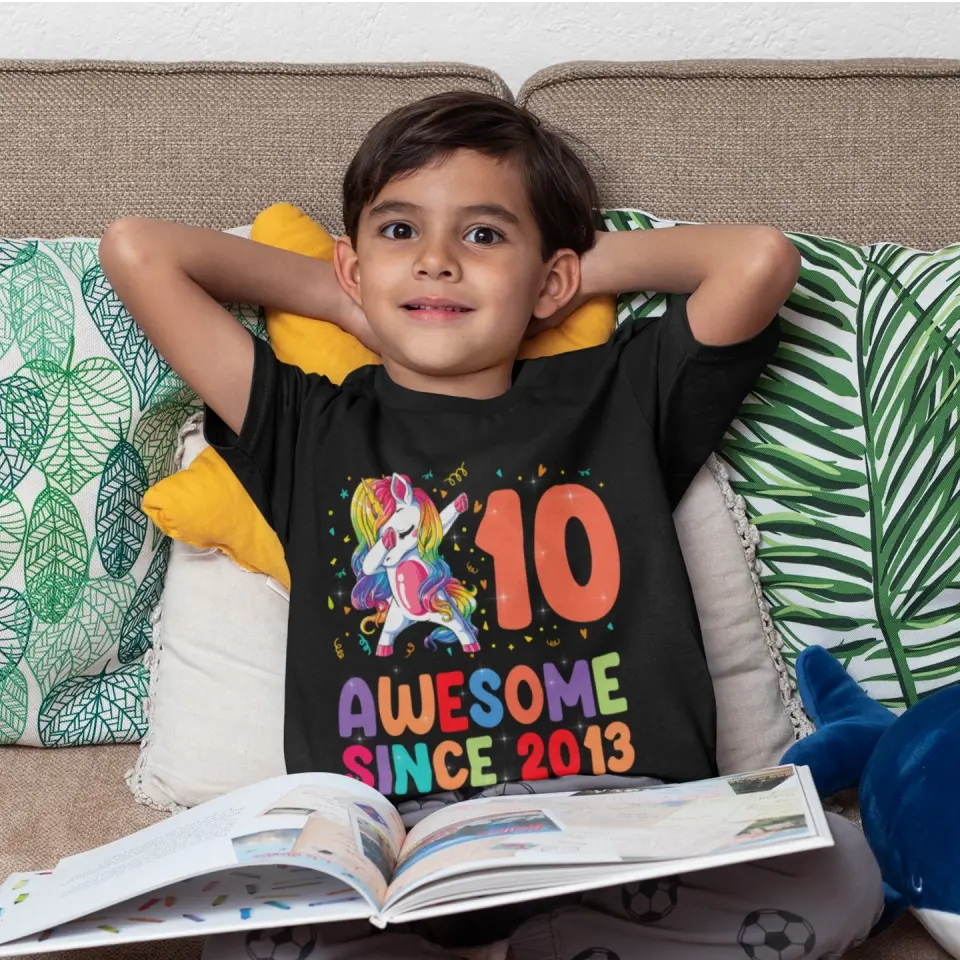 Dabbing Unicorn Awesome Since Custom Youth T-Shirt Birthday Gift For Children