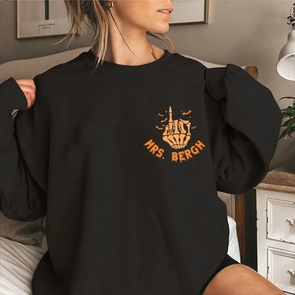 In My Spooky Bride Era, Custom Name T-Shirt Two Sides, Wedding Gift For Halloween, Couple Bride | 309IHPLNTS507