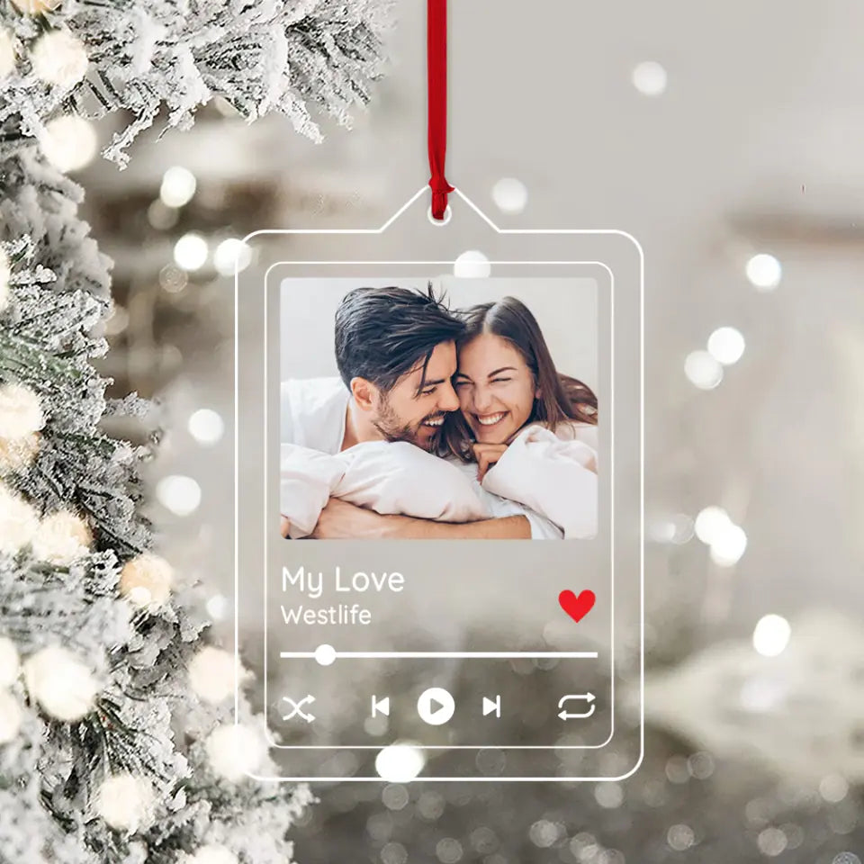 Custom Photo Song's Name - Personalized Car Ornament