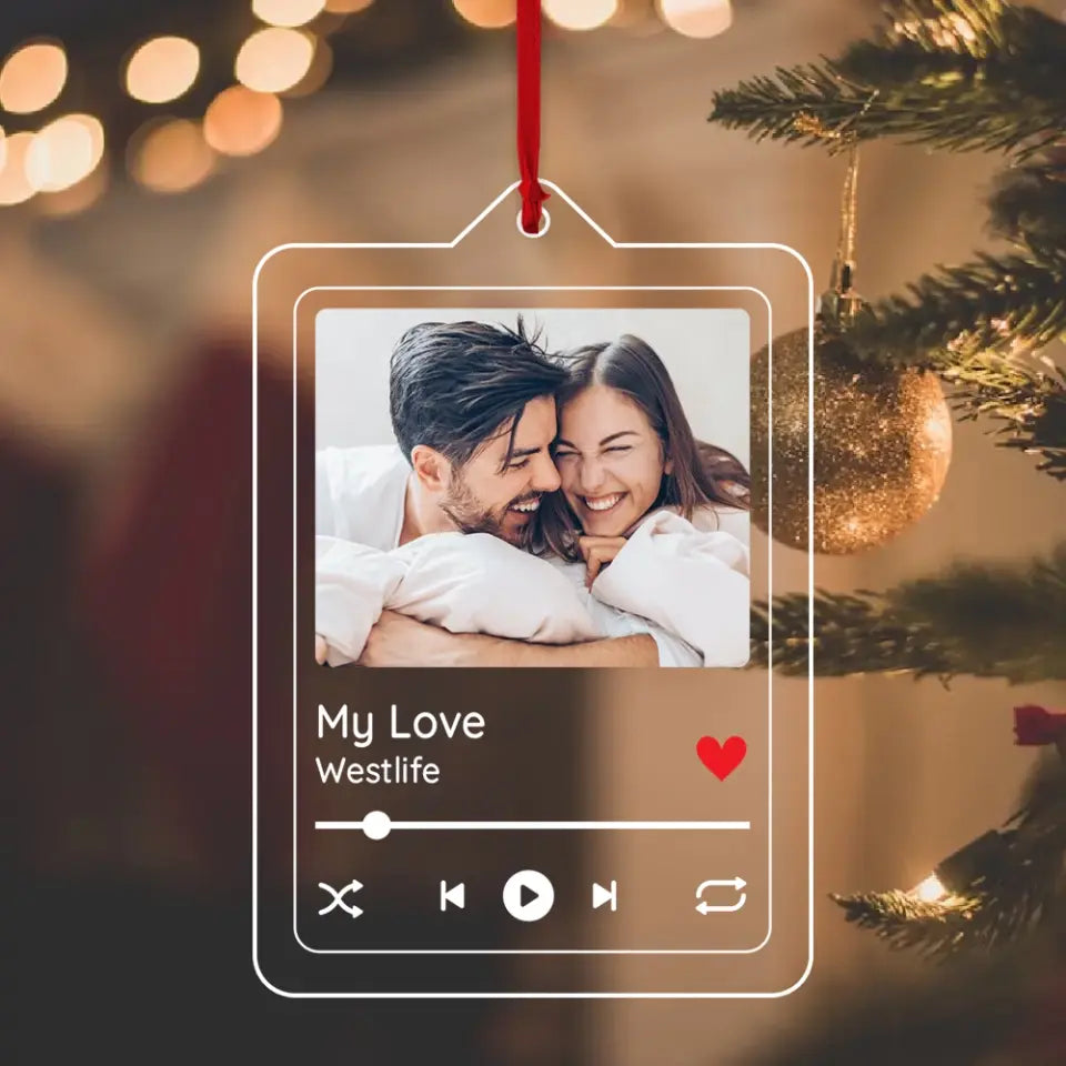 Custom Photo Song's Name - Personalized Car Ornament