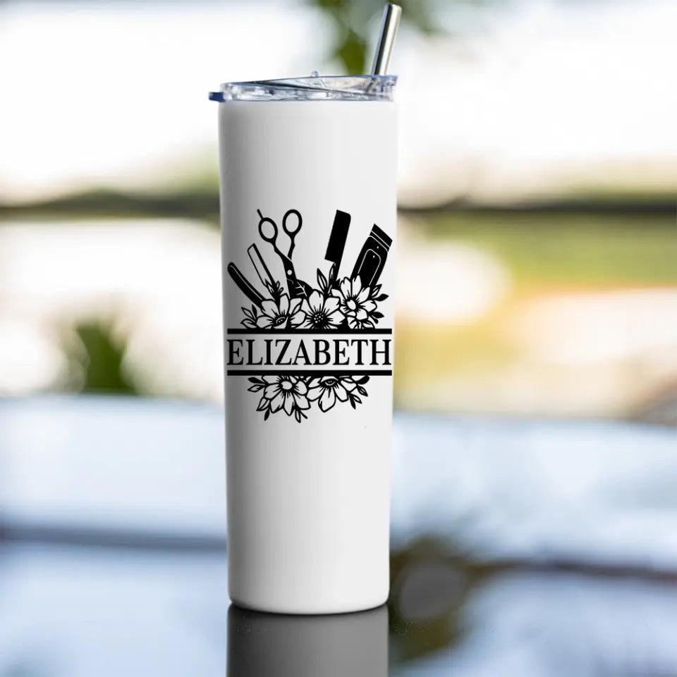 Personalized Name Tumbler Gift for Barber Hairdresser