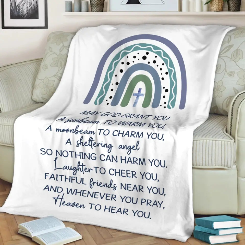 May God Grant You - Christian Quote - Personalized Blanket - Baptism Gifts, First Communion Gifts for Baby Girls, Baby Boys