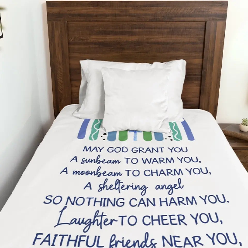 May God Grant You - Christian Quote - Personalized Blanket - Baptism Gifts, First Communion Gifts for Baby Girls, Baby Boys