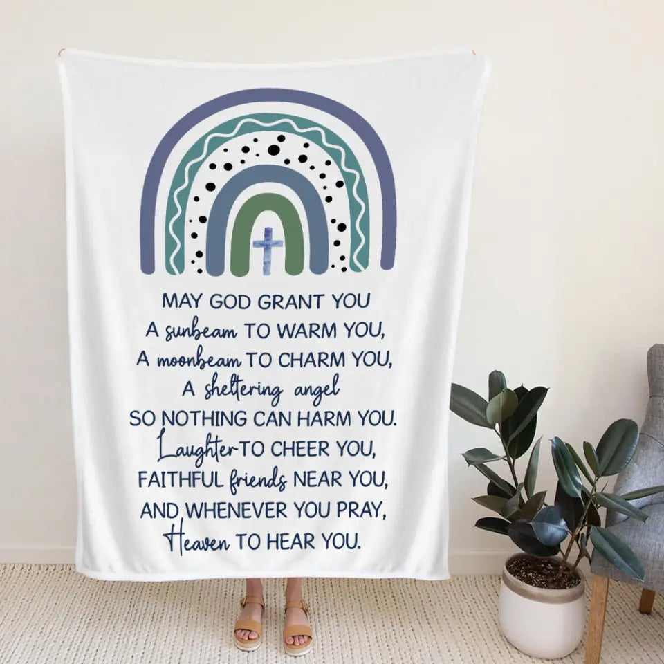 May God Grant You - Christian Quote - Personalized Blanket - Baptism Gifts, First Communion Gifts for Baby Girls, Baby Boys