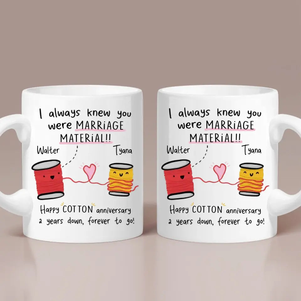 2 Years Down Forever To Go Custom Mug Anniversary Gift Couple