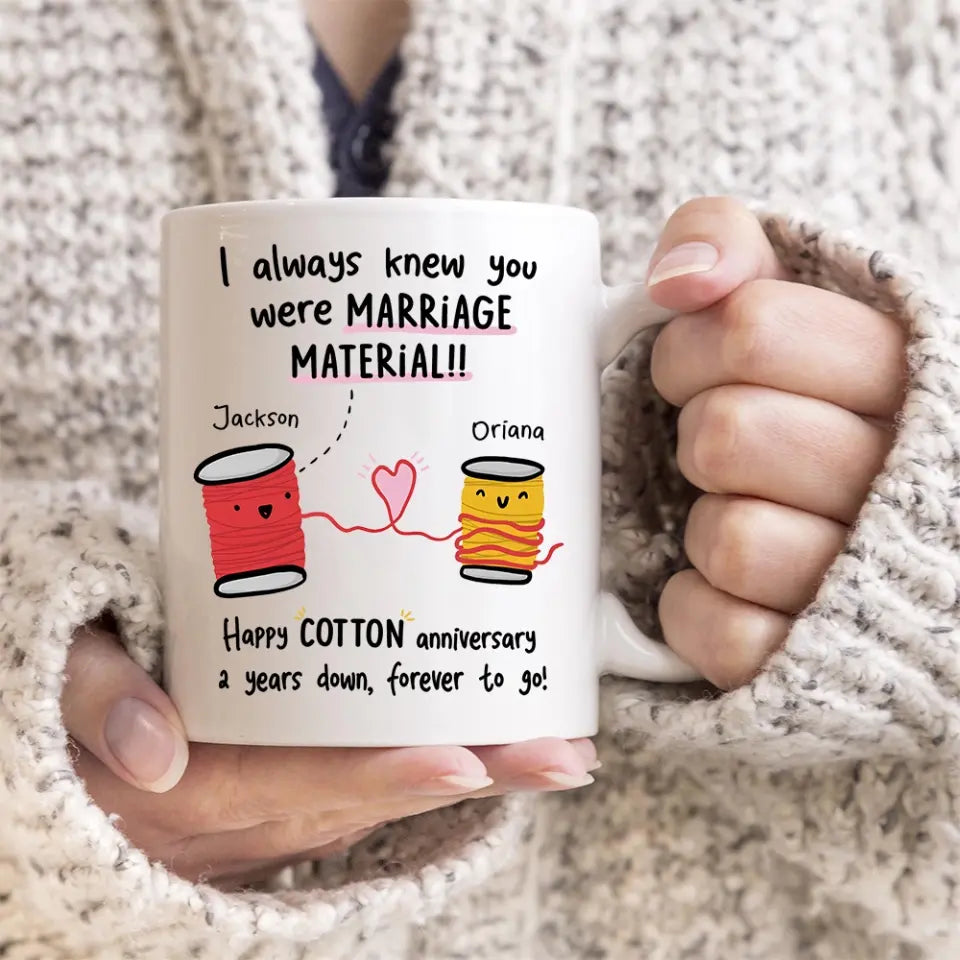 2 Years Down Forever To Go Custom Mug Anniversary Gift Couple