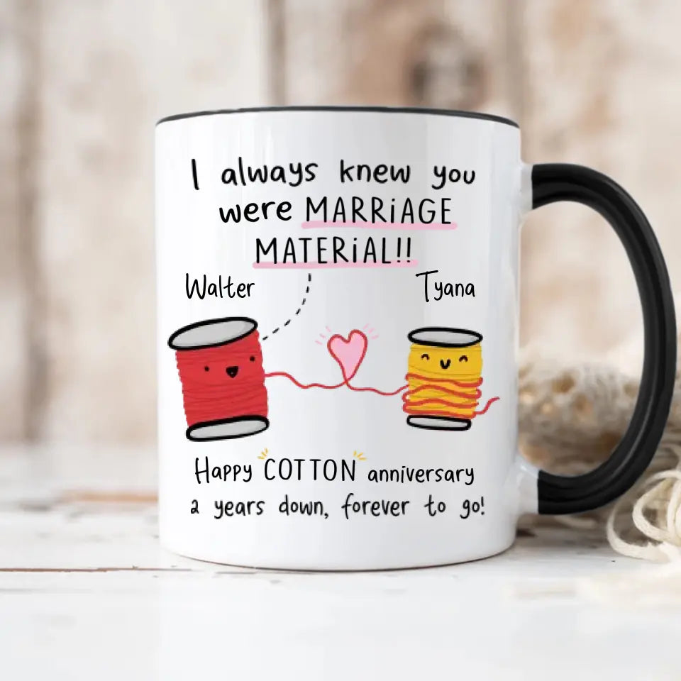 2 Years Down Forever To Go Custom Mug Anniversary Gift Couple