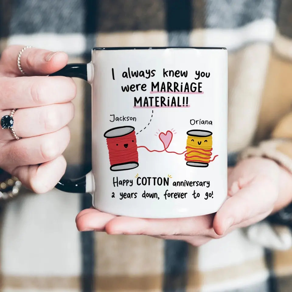 2 Years Down Forever To Go Custom Mug Anniversary Gift Couple