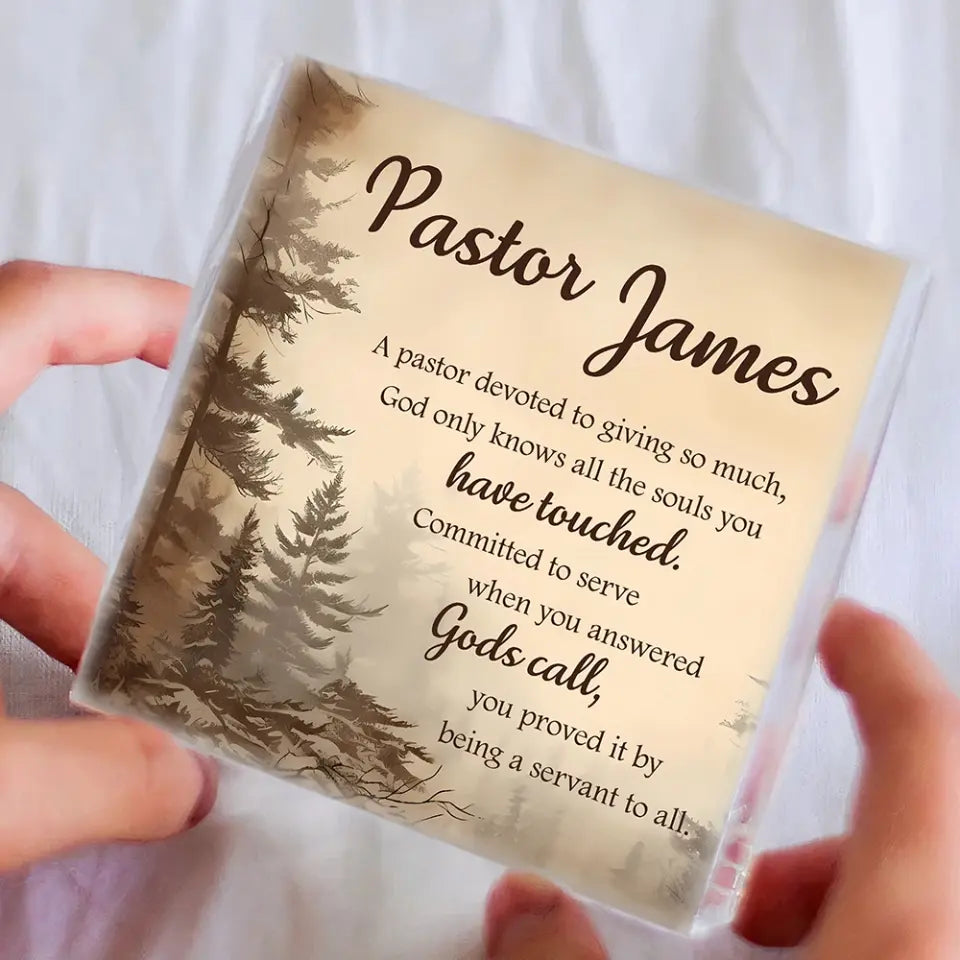 Pastor Appreciation Gifts - Pastor Retirement Gift - Personalized Acrylic Plaque - Custom Desk Sign