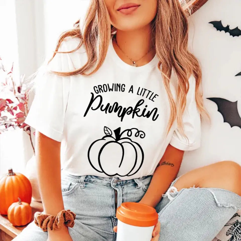Growing A Little Pumpkin T-shirt Gift For Pregnant Wife