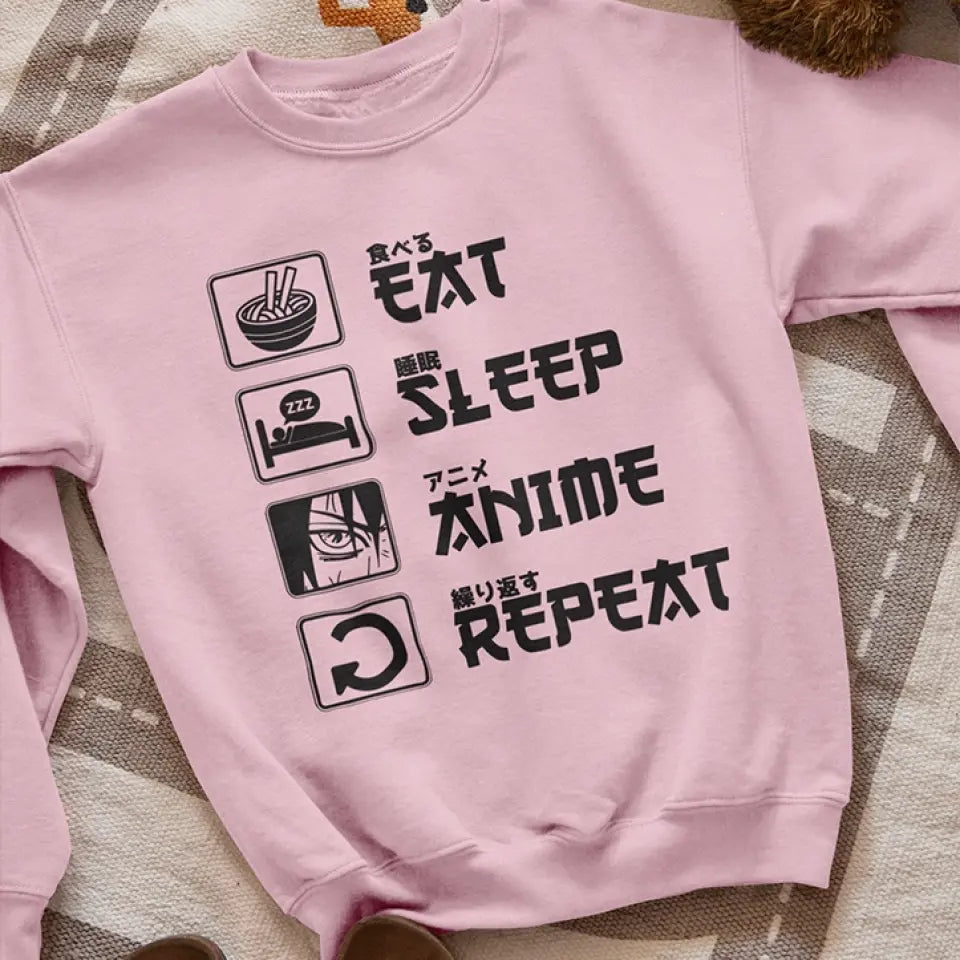Eat Sleep Anime And Repeat Standard Hoodie Gift For Anime Lovers