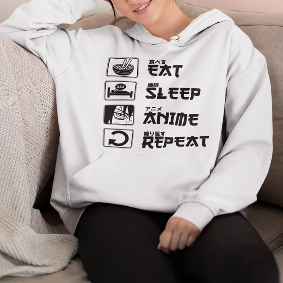 Eat Sleep Anime And Repeat Standard Hoodie Gift For Anime Lovers