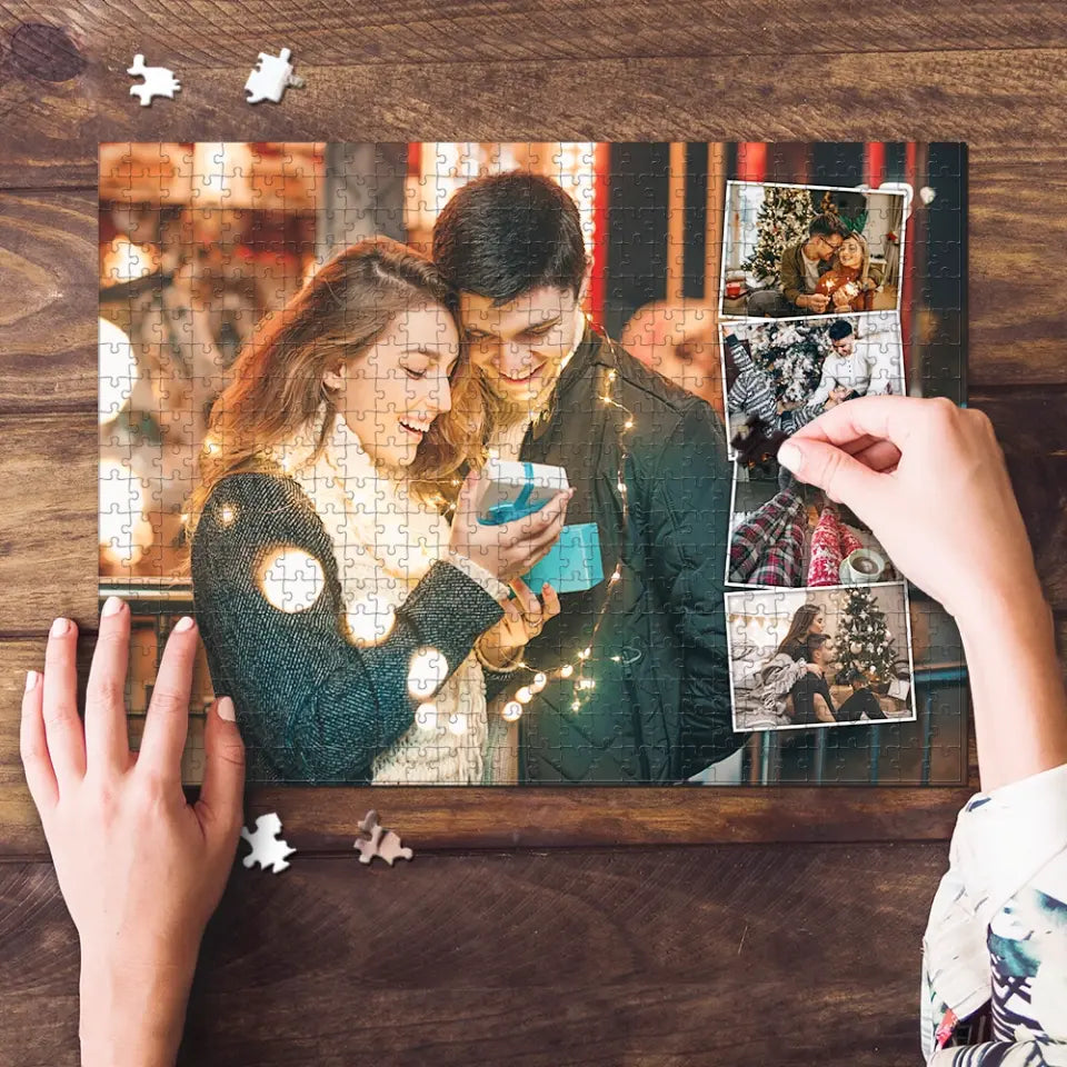 Personalized Valentine Gifts - Custom Photo Collage - Jigsaw Puzzle - Gift For Family Couple Friends
