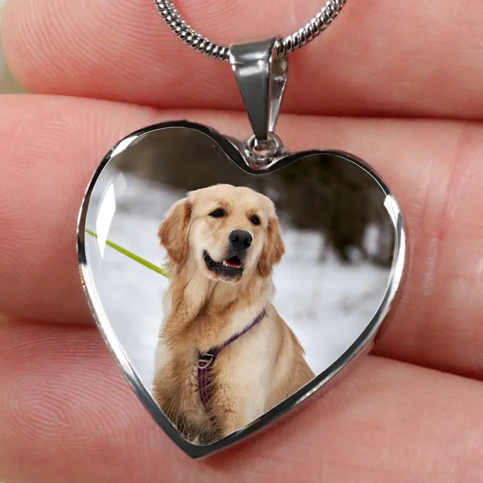 Custom Photo Personalized Heart Silver Necklace Graphic Keychain