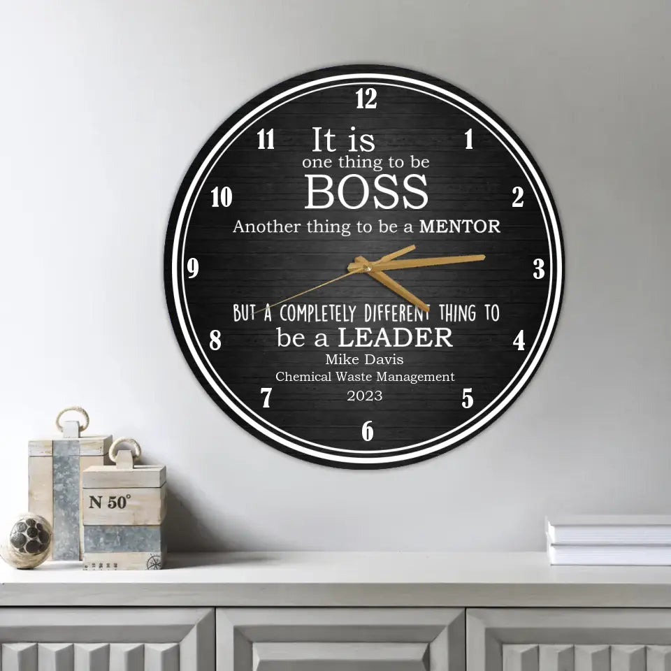 Best Boss Gifts - Personalized Wall Clock - Customised Gifts for Boss on Boss Day, Promotion Day, Birthday, Christmas