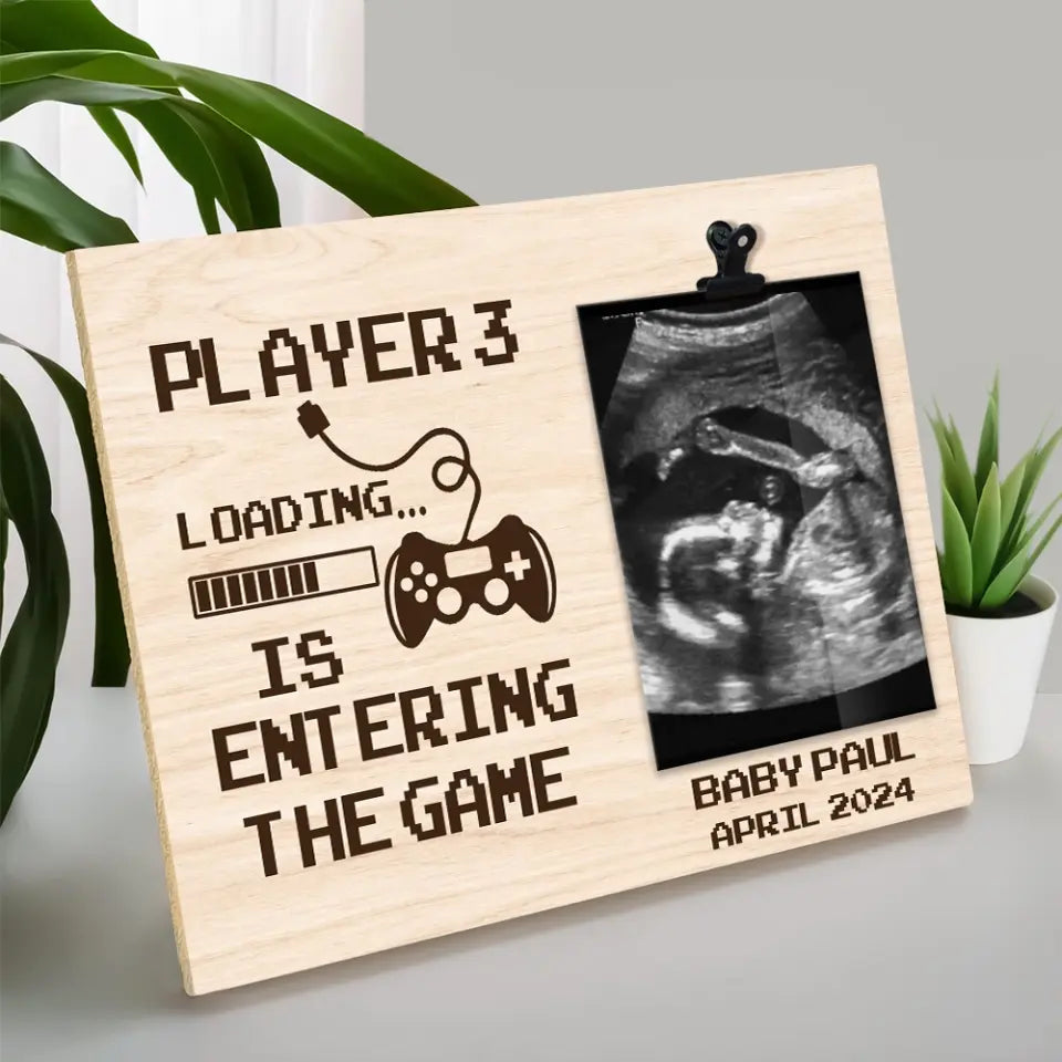 Player 3 Is Entering The Game, Personalized Photo Clip Frame, Gift For New Mom Pregnant Wife | 310IHPLNPT1086