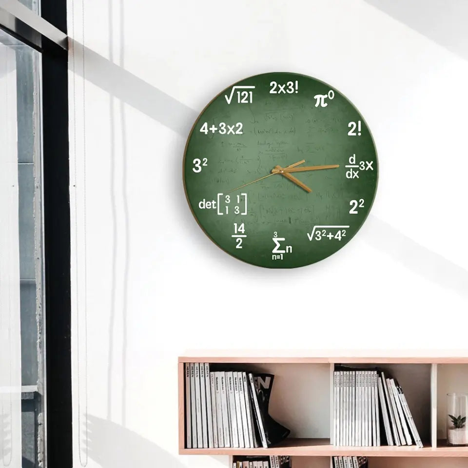 Mathematics, Math Formulas Icons, Wall Clock, Classroom Decor Gift For Teacher Math Lovers | 309IHPBNWC269