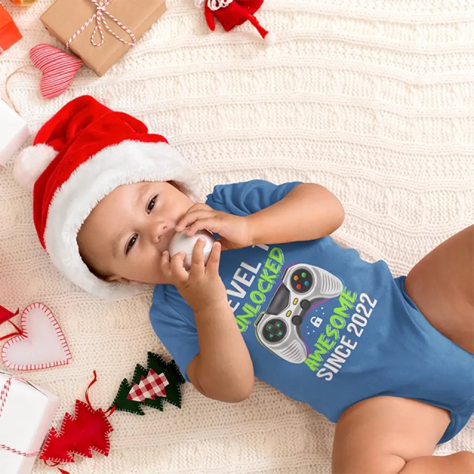 Level Unclocked Awesome Since, Personalized Youth Shirt, Baby Bodysuit, Birthday Gift For Children, Kids | 310IHPNPTS1097