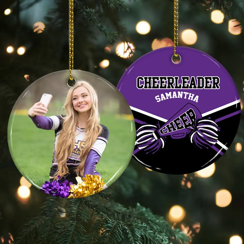 Cheerleader Christmas Personalized Ceramic Ornament Cheerleader Gift