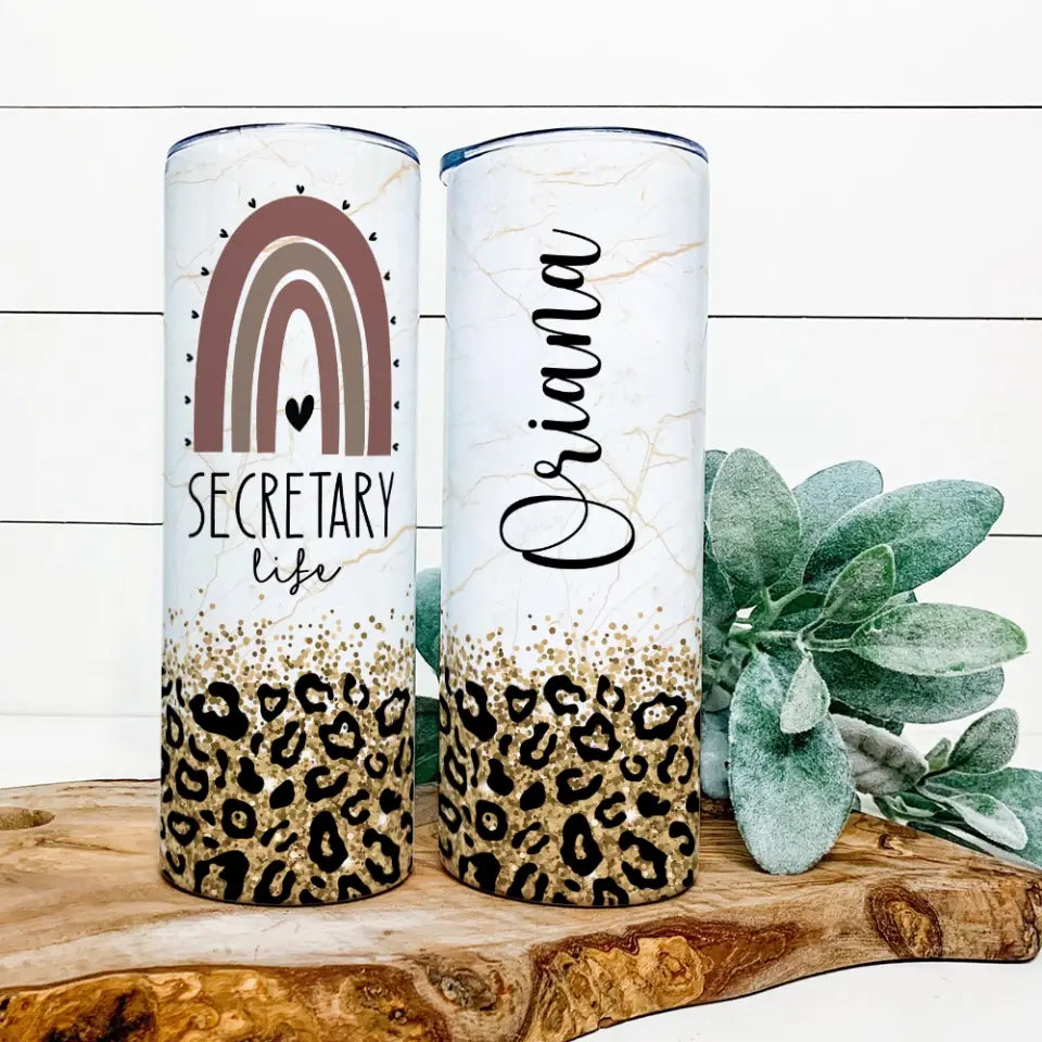 Secretary Life, Personalized 20OZ Skinny Tumbler, Gift For Secretary | 310IHPNPTU1106
