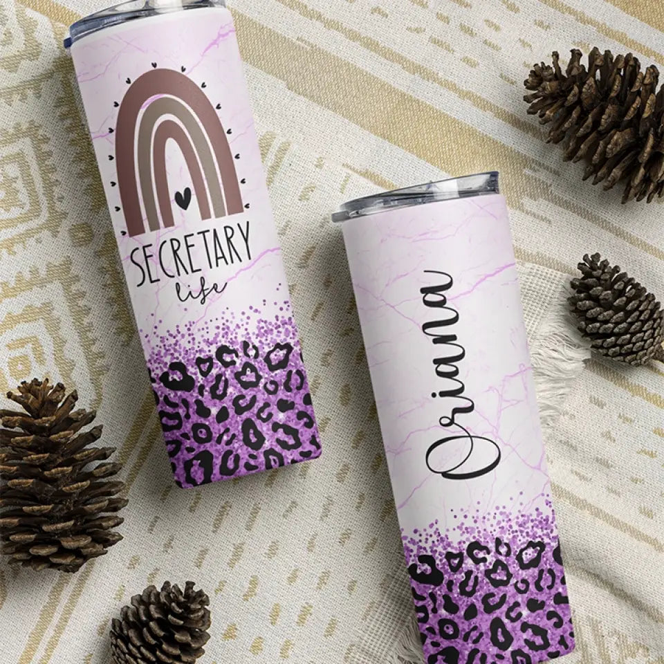 Secretary Life, Personalized 20OZ Skinny Tumbler, Gift For Secretary | 310IHPNPTU1106