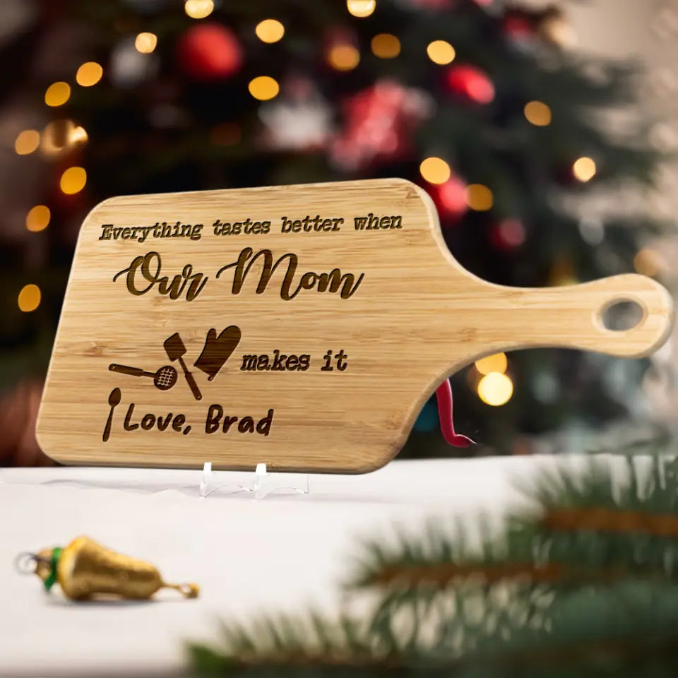Everything Tastes Better Personalized Wooden Cutting Board