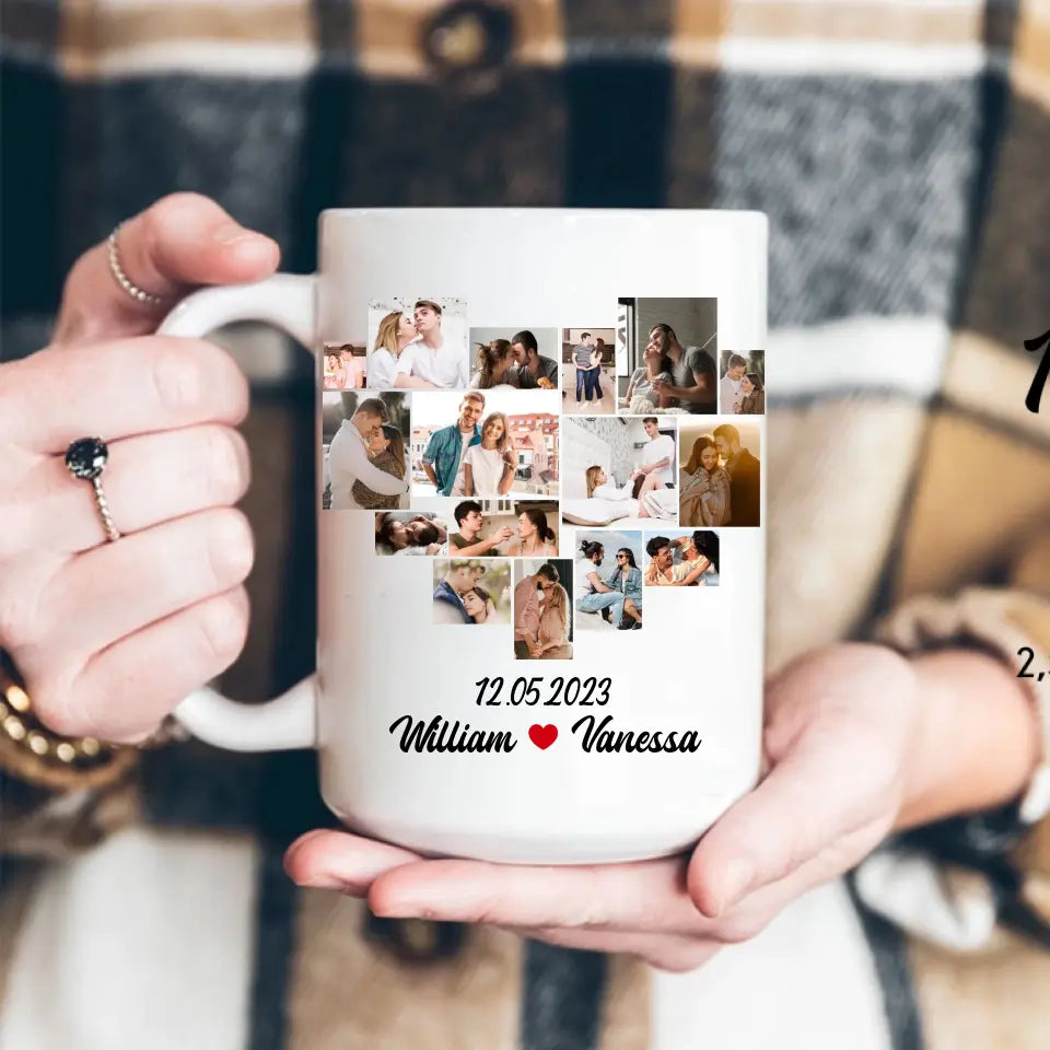 1 Month Together - Personalized White Mug - Anniversary Gift for Couples