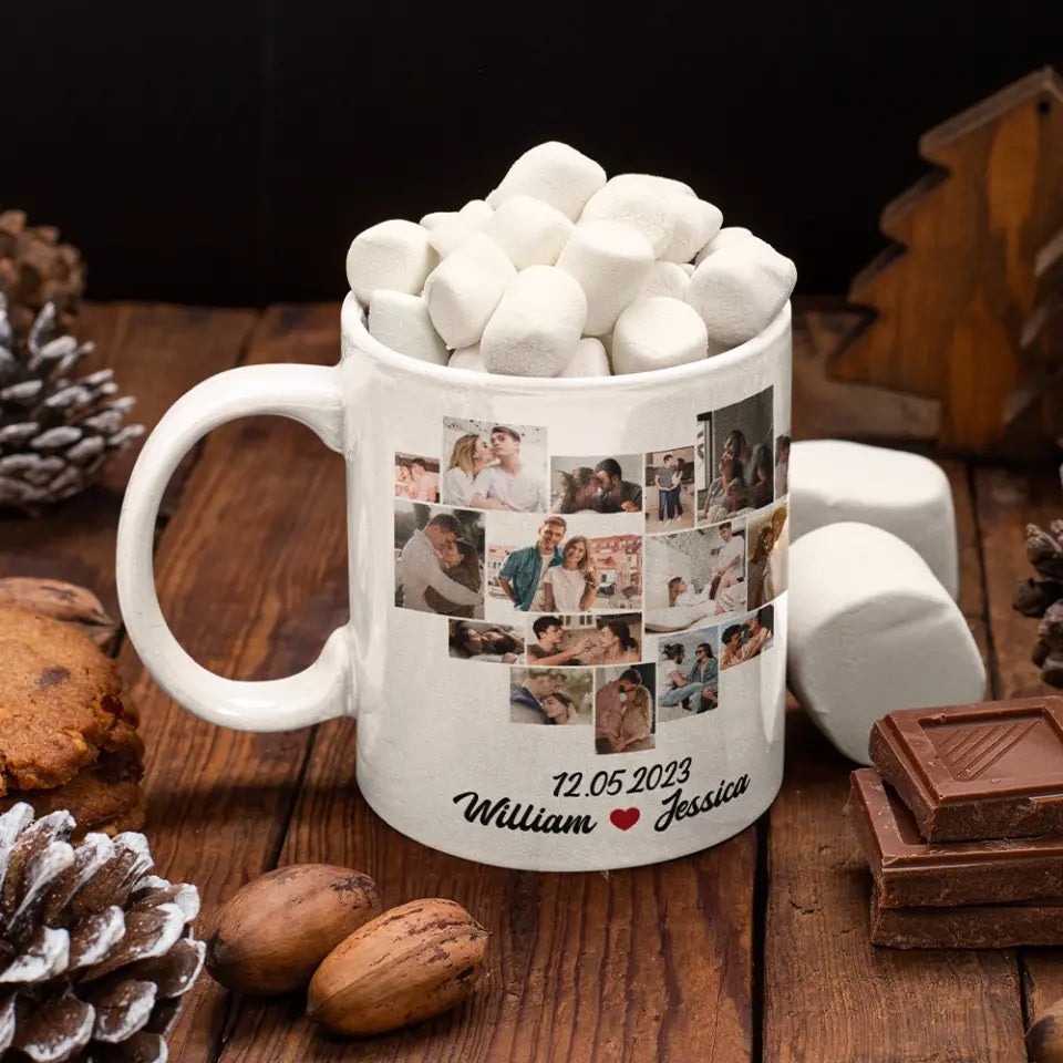 6 Months Together Personalized White Mug