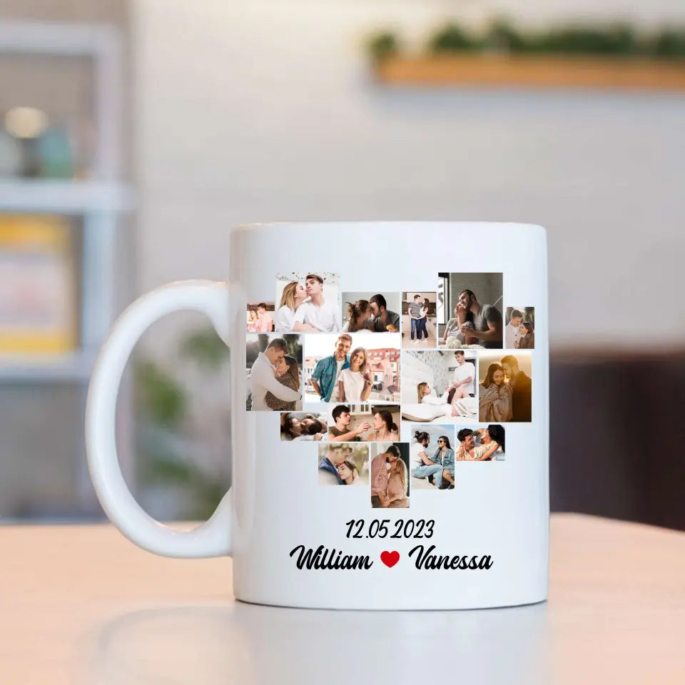 6 Months Together Personalized White Mug