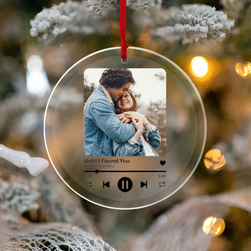 Personalized Valentine Gifts - Custom Song - Transparent Acrylic Car Ornament - Gift For Couple Anniversary