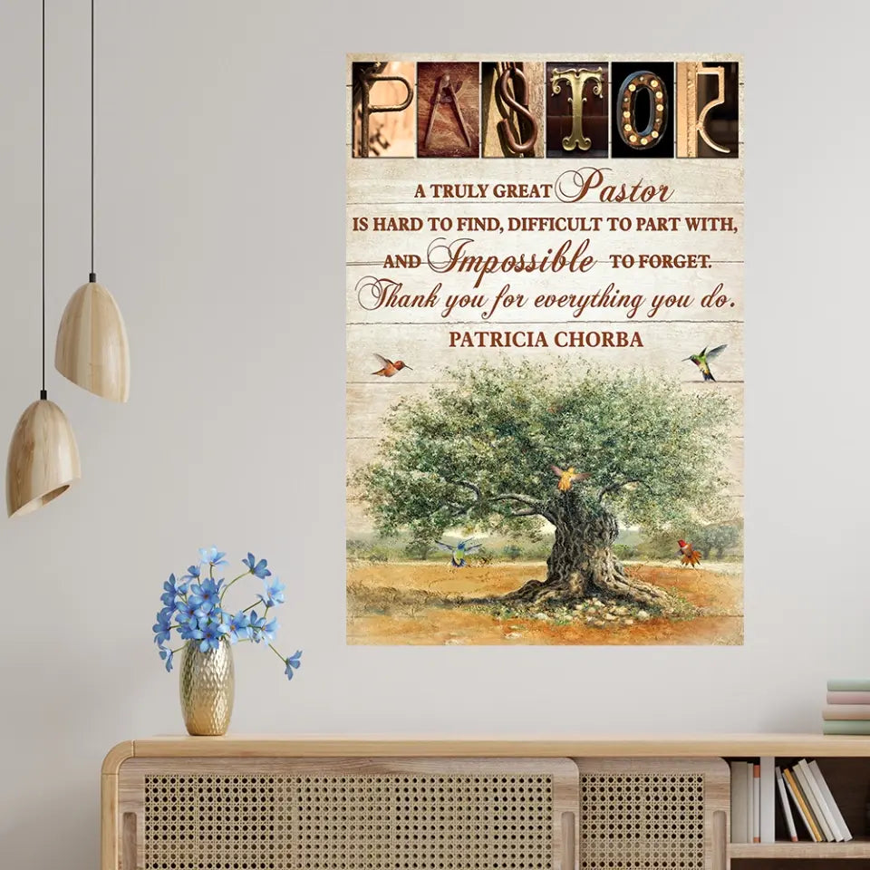A Truly Great Pastor Is Hard To Find, Personalized Canvas, Gift For Pastor | 310IHPBNCA1080