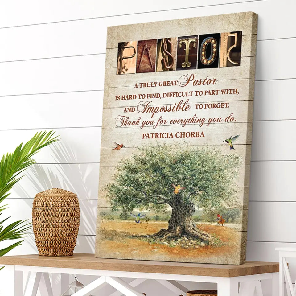 A Truly Great Pastor Is Hard To Find, Personalized Canvas, Gift For Pastor | 310IHPBNCA1080