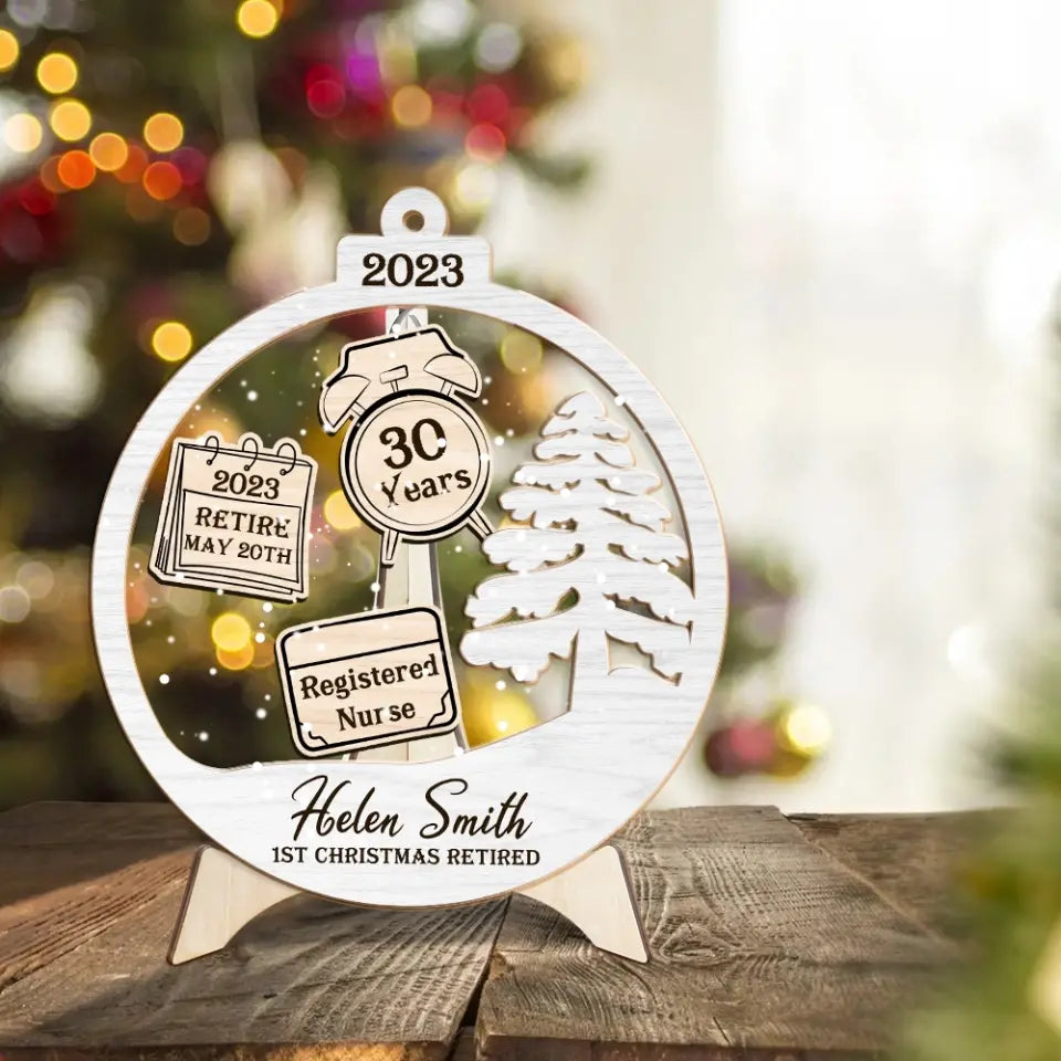 Retirement Personalized Christmas Ornament
