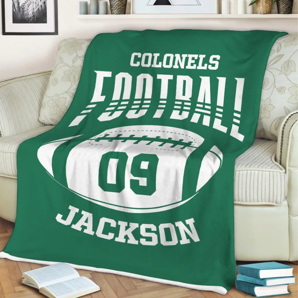 Cozy Team Pride, Fleece Throw Blankets, Personalized Gift for Football Players, Football Lovers | 310IHPBNBL498