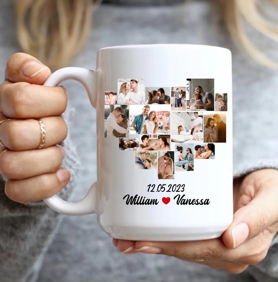 6 Months Together Personalized White Mug