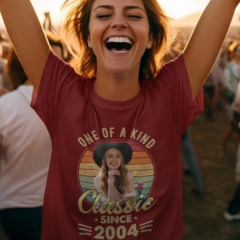 One Of A Kind - Vintage Retro Birthday Shirt - Upload Photo Birthday Gift | 303IHPNPTS129