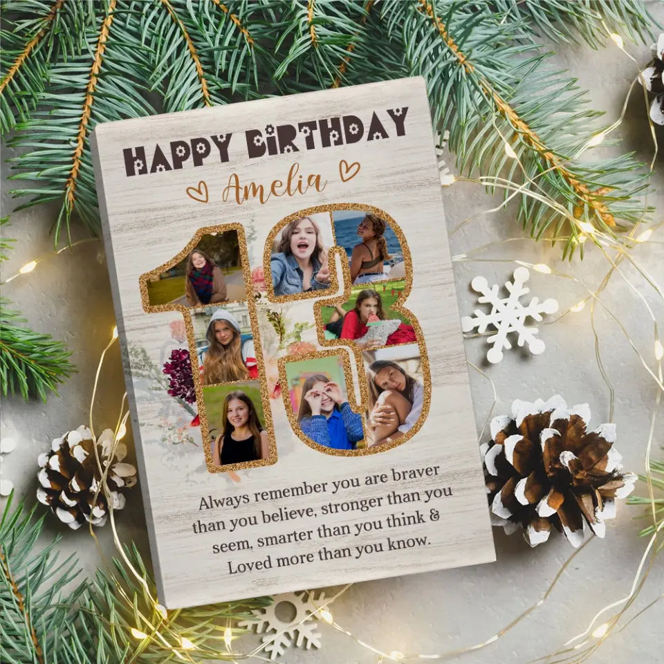 Happy 13th Birthday, Canvas Poster, Gift For Girls, Birthday Gift For Daughter, Niece, Her | 309IHPBNCA172
