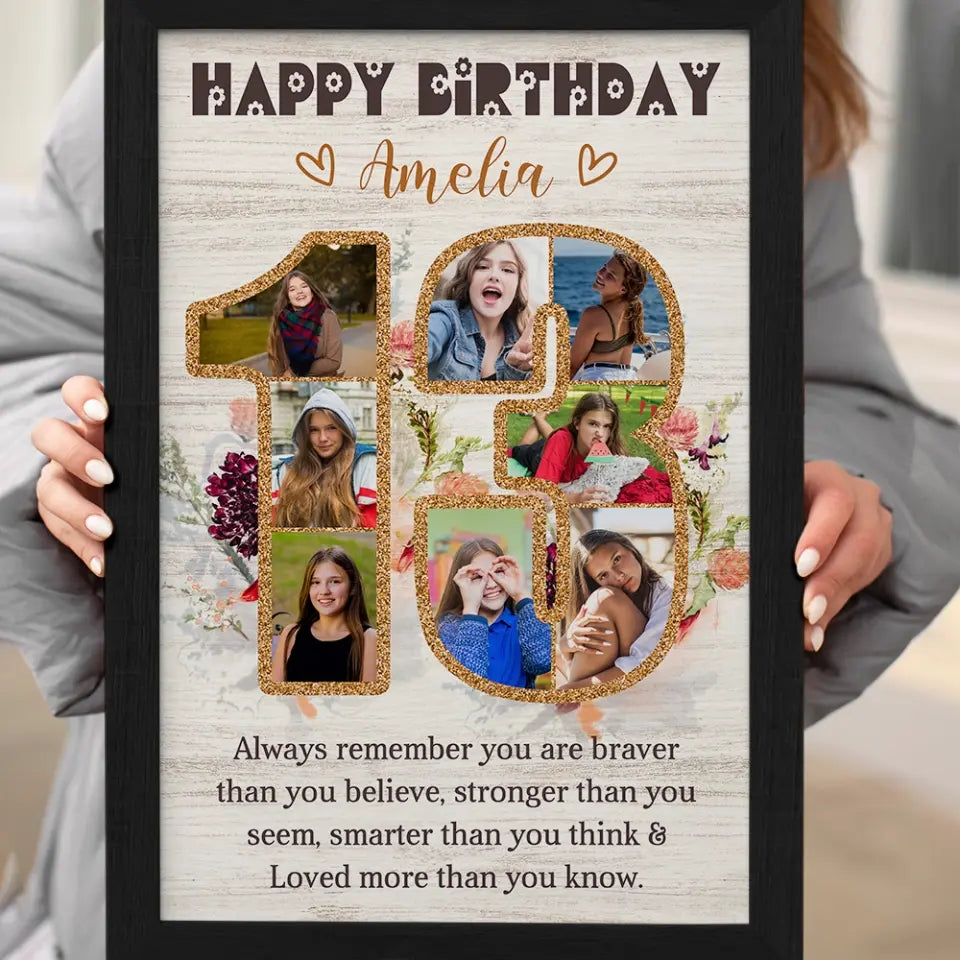 Happy 13th Birthday, Canvas Poster, Gift For Girls, Birthday Gift For Daughter, Niece, Her | 309IHPBNCA172