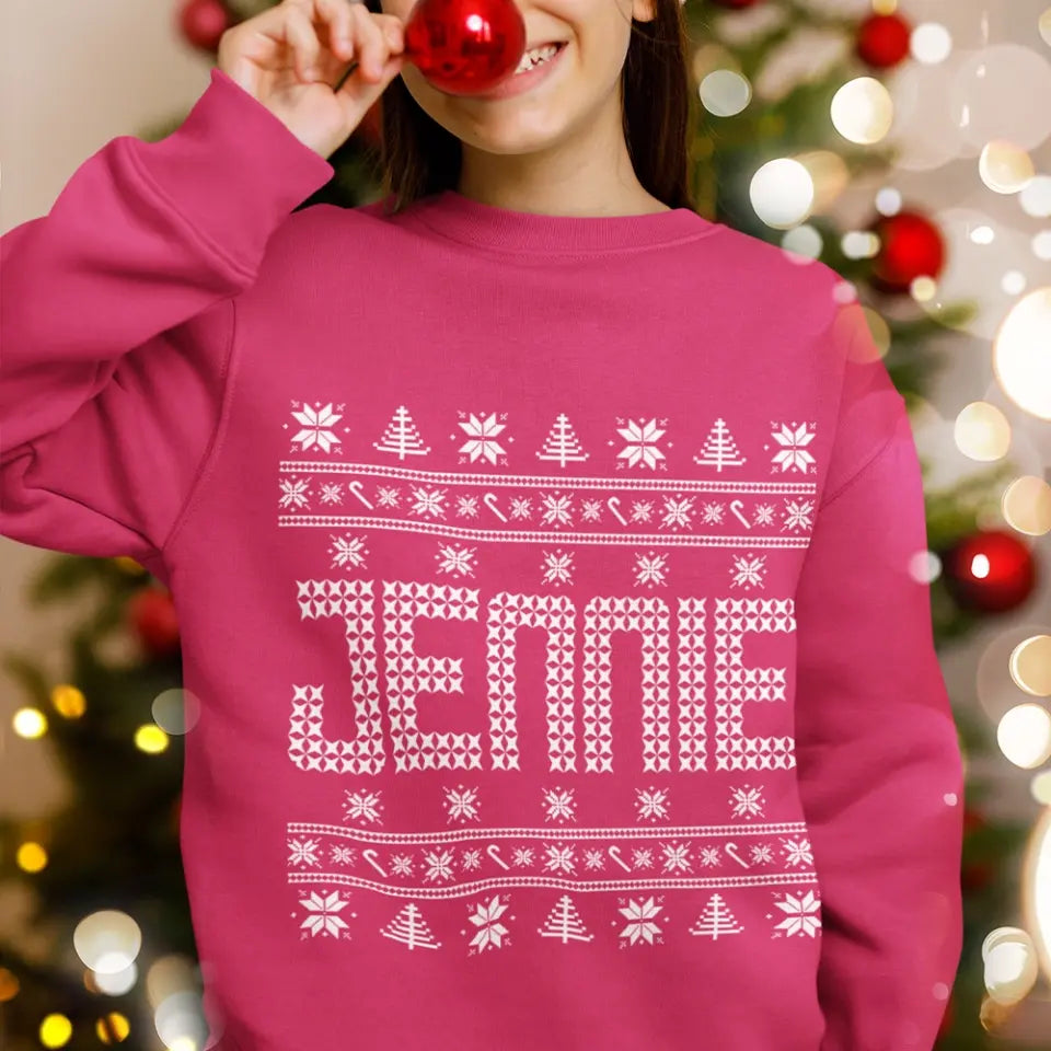 Ugly Sweater With Personalized Name, Christmas Ugly Sweater, Standard Sweatshirt, Christmas Gift |
311IHPBNTS1157