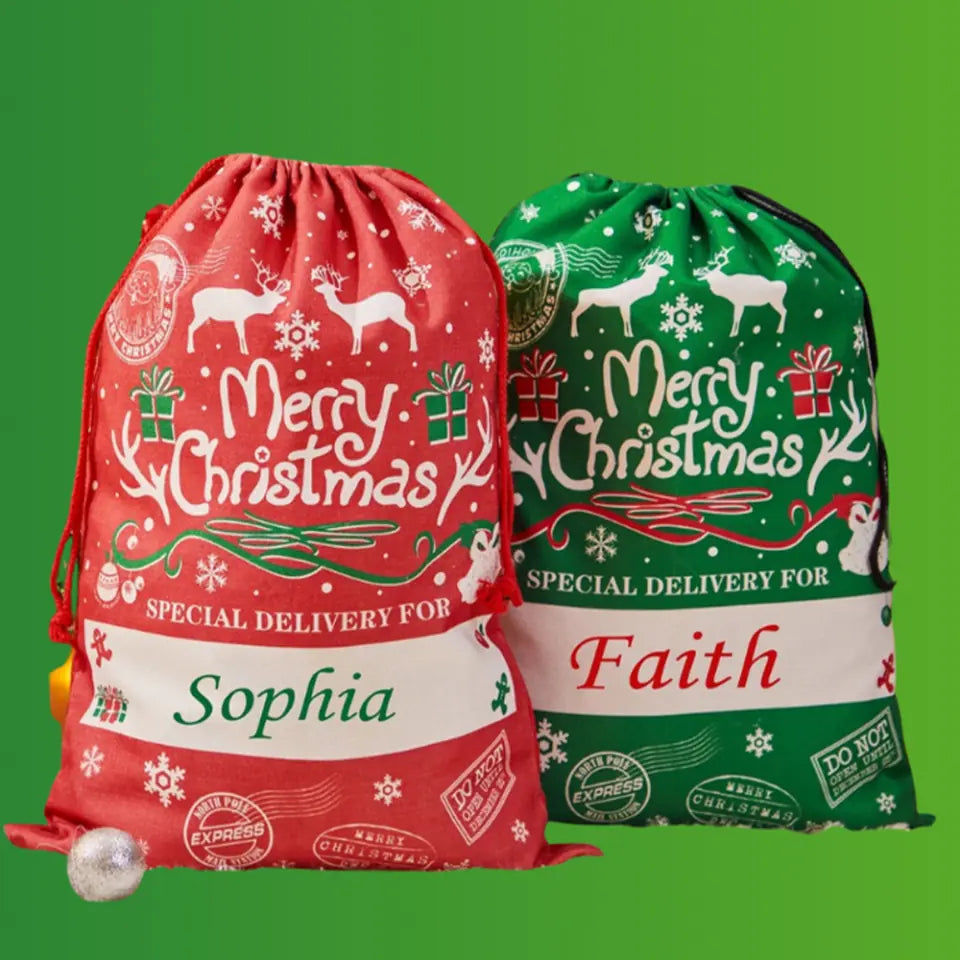 Merry Chrismast Special Gift Delivery - Personalized Christmas Sack Bag