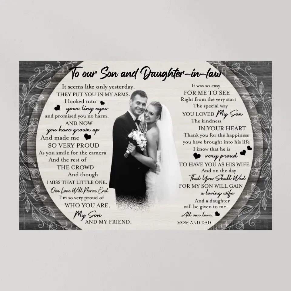 Eternal Bonds: A Gift of Art for Our Daughter-in-Law and Son, Wall Art Canvas/Poster, Gift For Son & Daughter-in-law | 309IHPBNCA1034